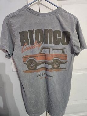 Ford Bronco Country Graphic Tee Washed Gray Size Small